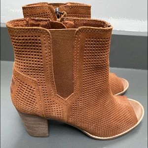 TOMS peep toe booties size 8